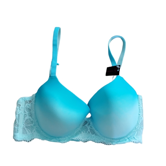 No Boundaries NWT Women's Supportive T-Shirt Bra Converting Bra Straps Blue 1011 - Picture 4 of 4